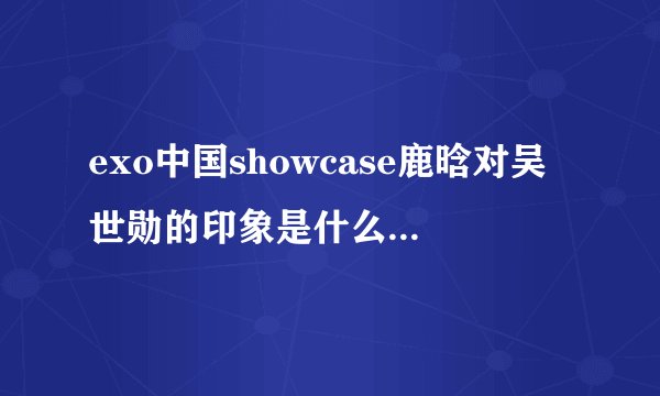 exo中国showcase鹿晗对吴世勋的印象是什么 （最后一句粉丝太吵了，没听清）