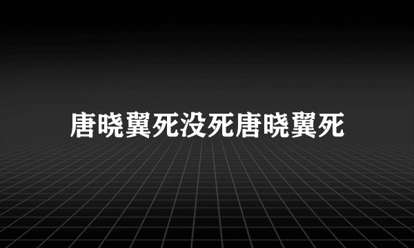 唐晓翼死没死唐晓翼死