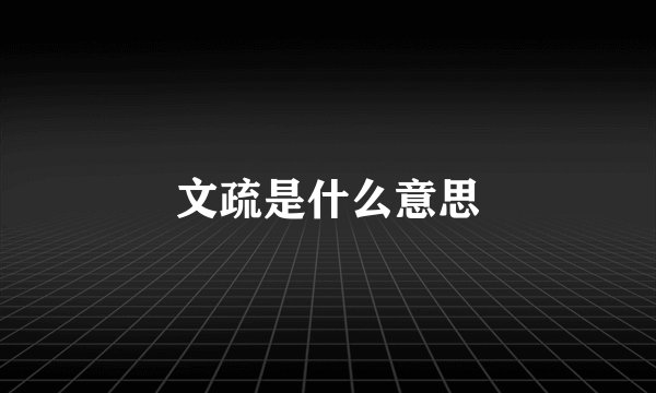 文疏是什么意思
