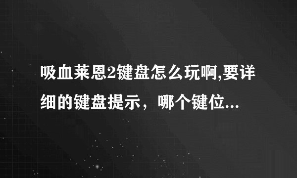 吸血莱恩2键盘怎么玩啊,要详细的键盘提示，哪个键位有什么用，麻烦高人帮忙解答！