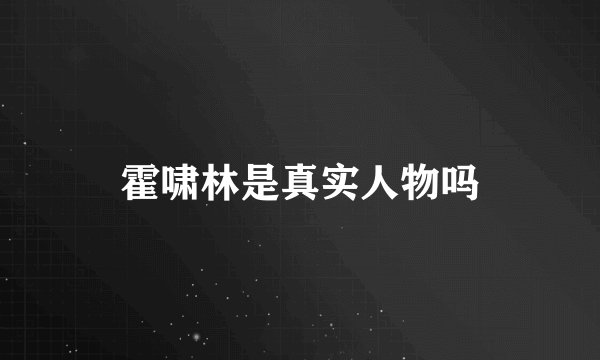 霍啸林是真实人物吗