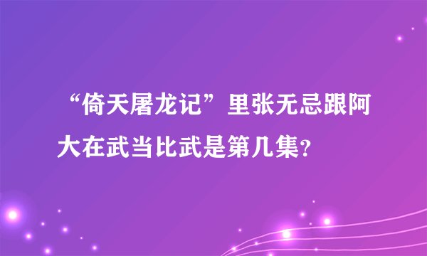 “倚天屠龙记”里张无忌跟阿大在武当比武是第几集？