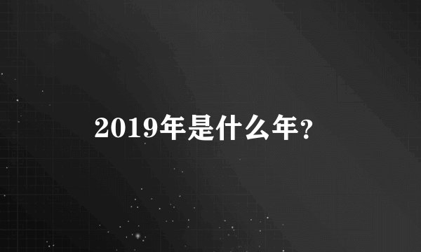 2019年是什么年？
