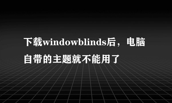 下载windowblinds后，电脑自带的主题就不能用了