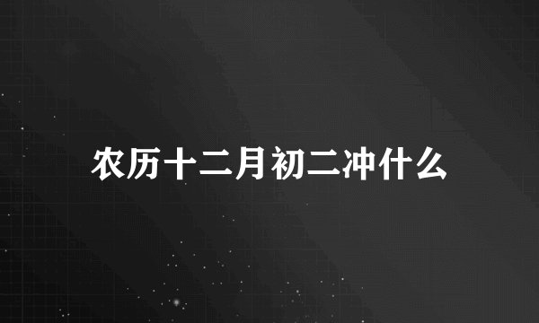 农历十二月初二冲什么