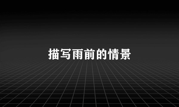 描写雨前的情景
