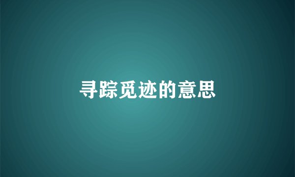 寻踪觅迹的意思