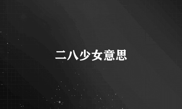 二八少女意思