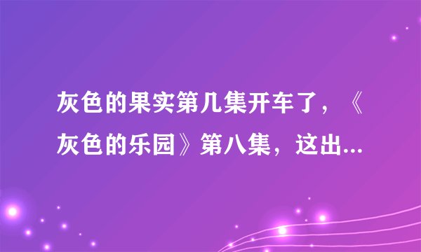 灰色的果实第几集开车了，《灰色的乐园》第八集，这出自哪几分？