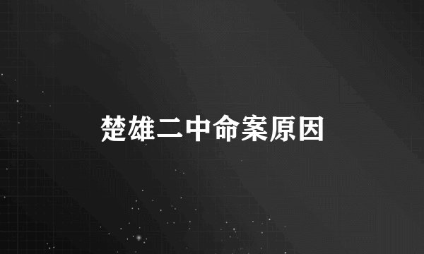 楚雄二中命案原因