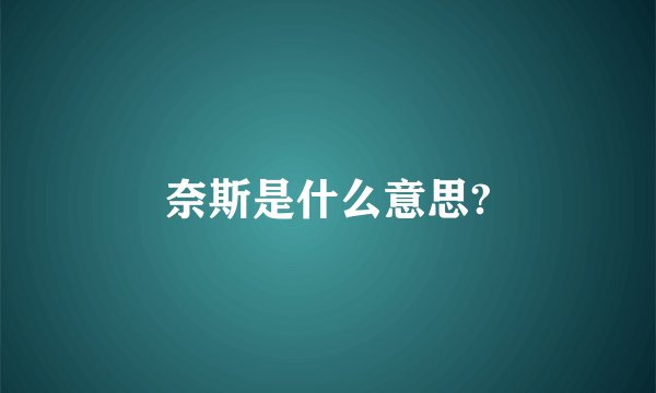 奈斯是什么意思?