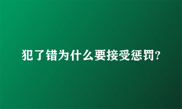 犯了错为什么要接受惩罚?