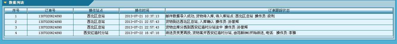 陕西飞远快递怎么从网上查、？运单号 1307020624890
