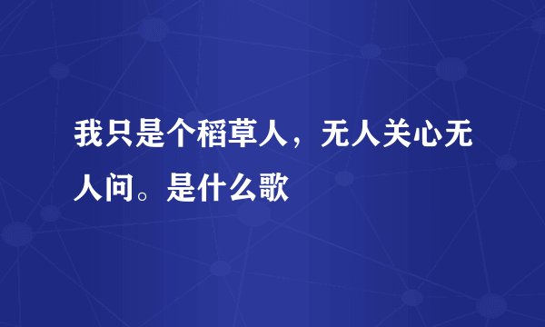 我只是个稻草人，无人关心无人问。是什么歌