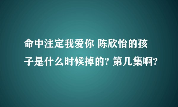 命中注定我爱你 陈欣怡的孩子是什么时候掉的? 第几集啊?