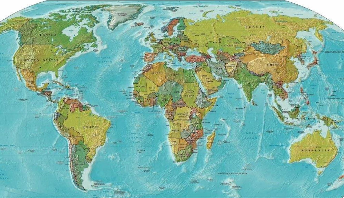 世界地图上各个国家的形状？