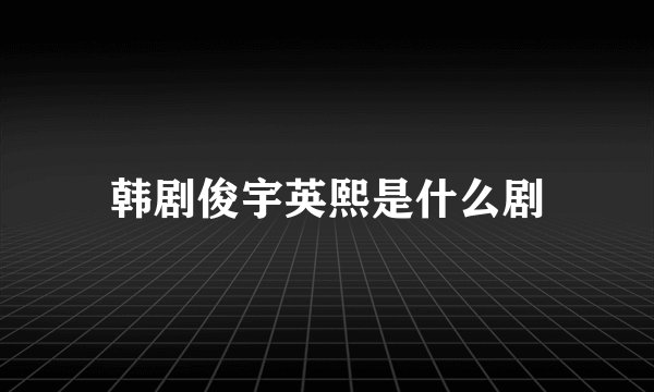 韩剧俊宇英熙是什么剧