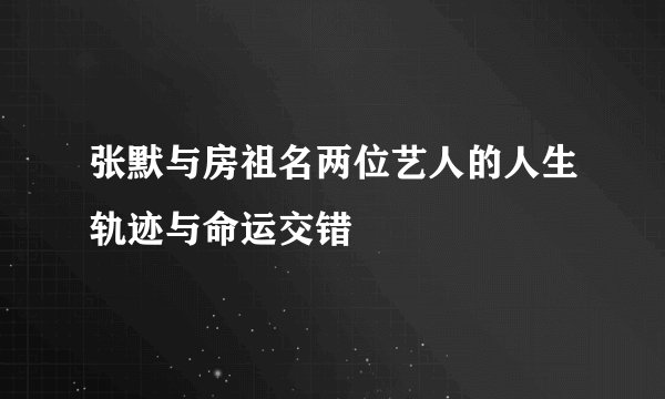 张默与房祖名两位艺人的人生轨迹与命运交错