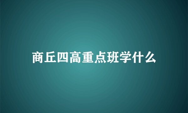 商丘四高重点班学什么