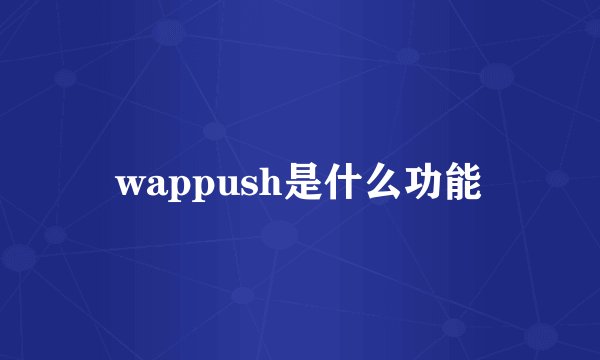 wappush是什么功能