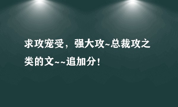 求攻宠受，强大攻~总裁攻之类的文~~追加分！