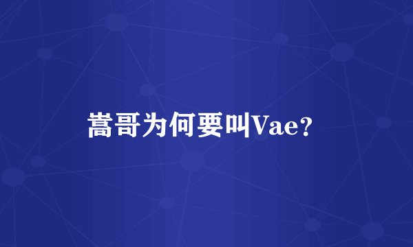 嵩哥为何要叫Vae？