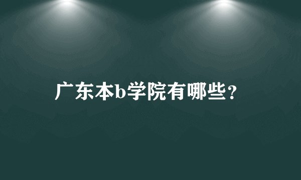 广东本b学院有哪些？