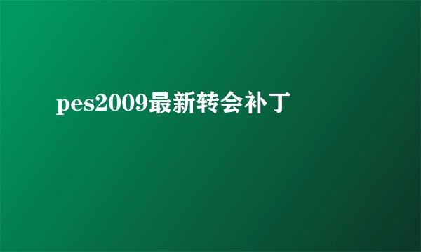pes2009最新转会补丁