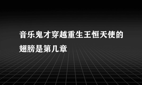 音乐鬼才穿越重生王恒天使的翅膀是第几章