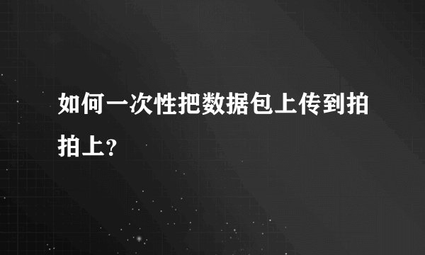 如何一次性把数据包上传到拍拍上？