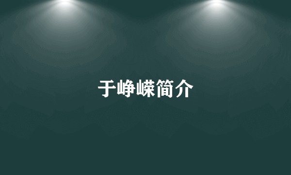 于峥嵘简介