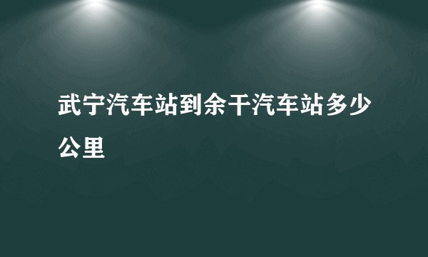 武宁汽车站到余干汽车站多少公里