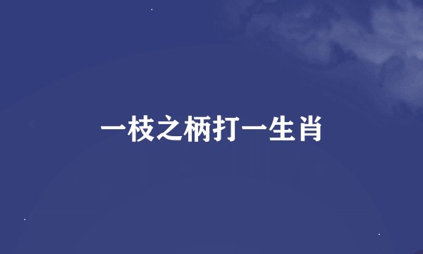 一枝之柄打一生肖