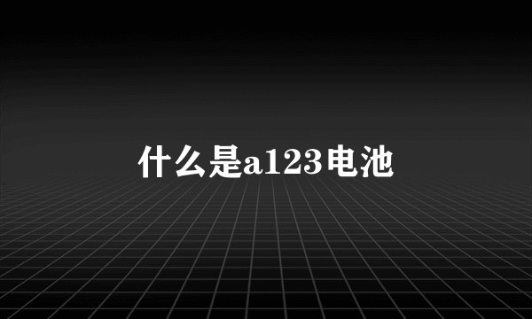 什么是a123电池