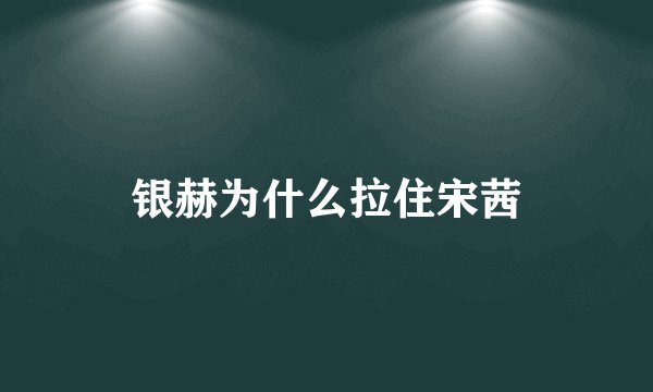 银赫为什么拉住宋茜