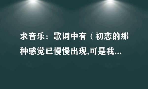 求音乐：歌词中有（初恋的那种感觉已慢慢出现,可是我发现,）是什么歌名？