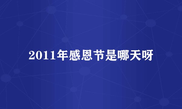2011年感恩节是哪天呀