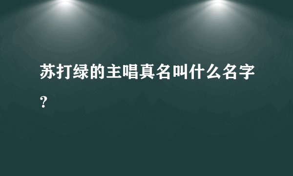 苏打绿的主唱真名叫什么名字？