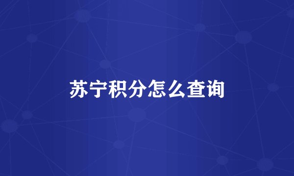 苏宁积分怎么查询