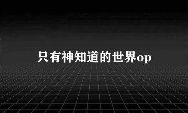 只有神知道的世界op
