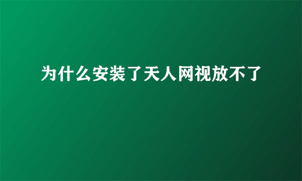 为什么安装了天人网视放不了