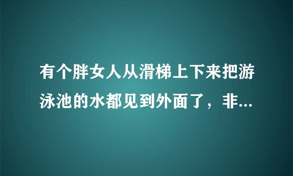 有个胖女人从滑梯上下来把游泳池的水都见到外面了,非常搞笑,有谁知道这个电影的名字呢.....
