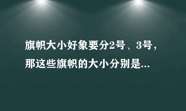 旗帜大小好象要分2号、3号，那这些旗帜的大小分别是多少啊？
