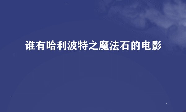 谁有哈利波特之魔法石的电影