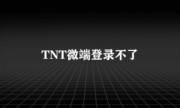 TNT微端登录不了