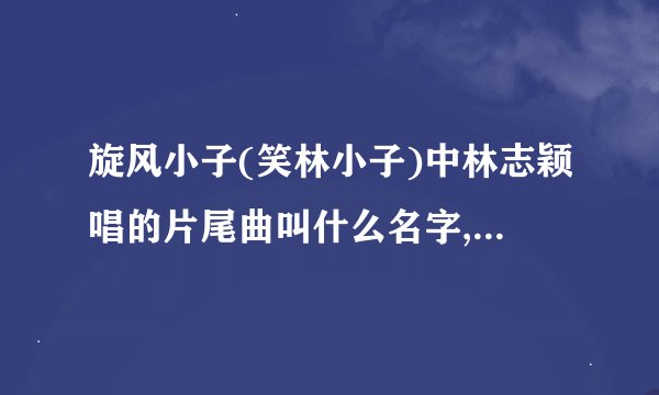 旋风小子(笑林小子)中林志颖唱的片尾曲叫什么名字,谁能告诉我