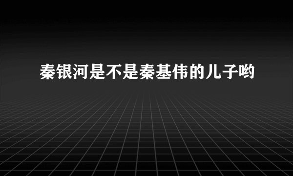 秦银河是不是秦基伟的儿子哟
