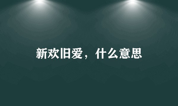 新欢旧爱，什么意思