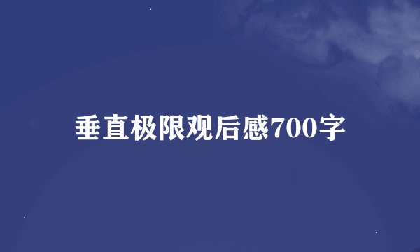 垂直极限观后感700字