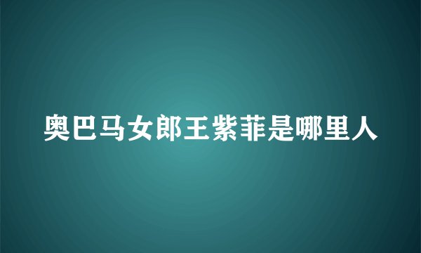 奥巴马女郎王紫菲是哪里人